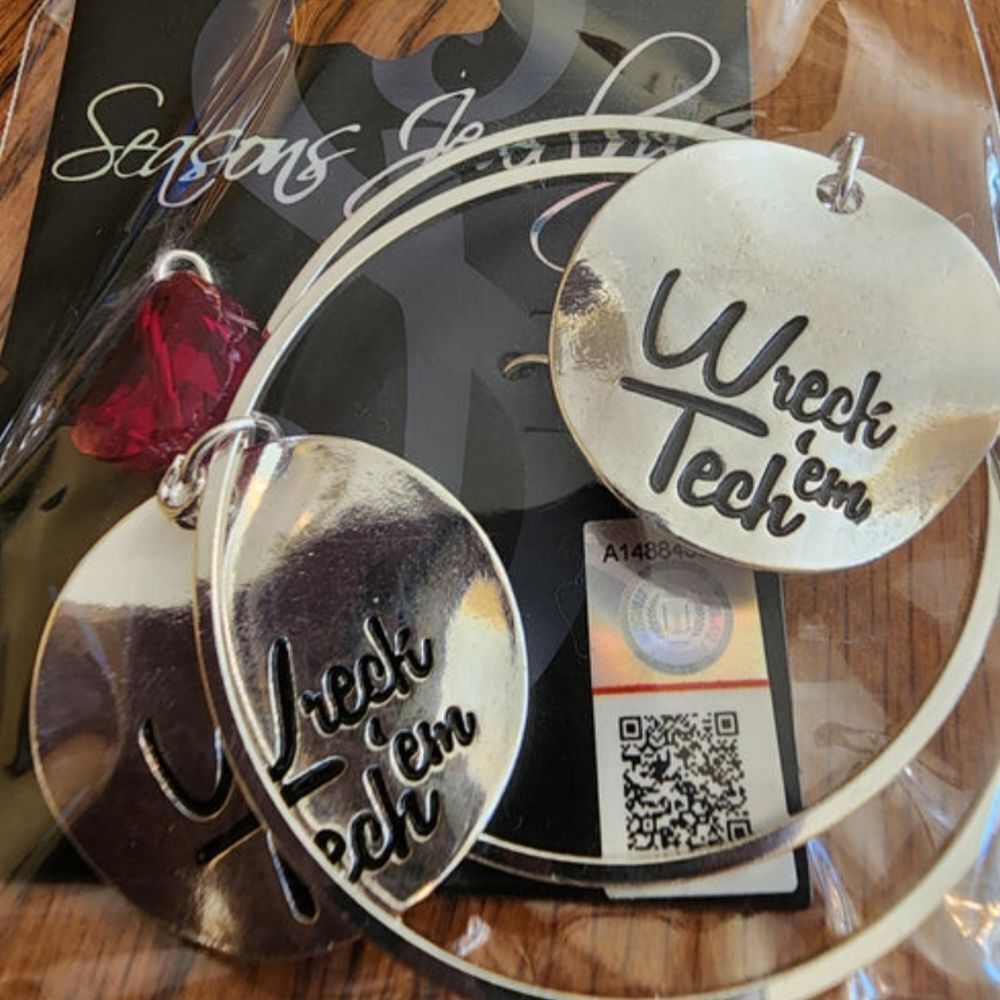 Texas Tech Collegiate Wreck the Tech Hoop Earrings